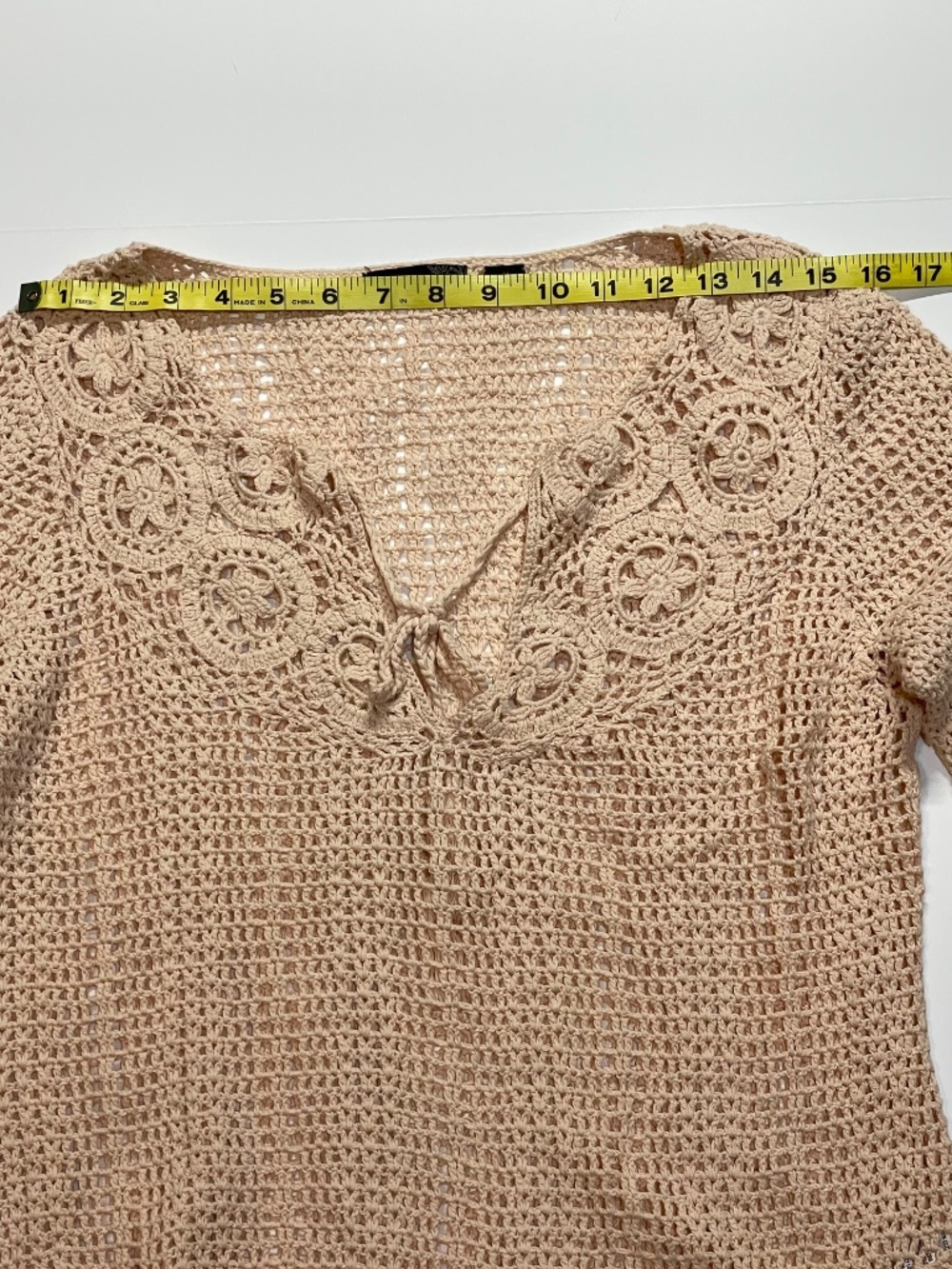 JW Style 100% Cotton Crochet Top Pullover Sweater Size M Like New - Picture 8 of 11